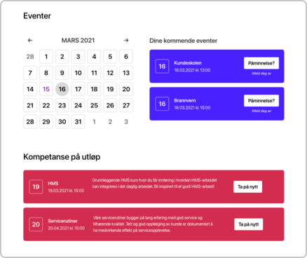 Snapper Læringsplattform, skjermbilde